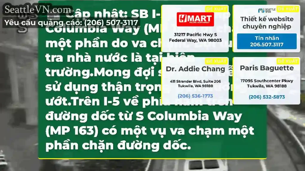 Cập nhật: SB I-5 on-Ramp từ S Columbia Way (MP