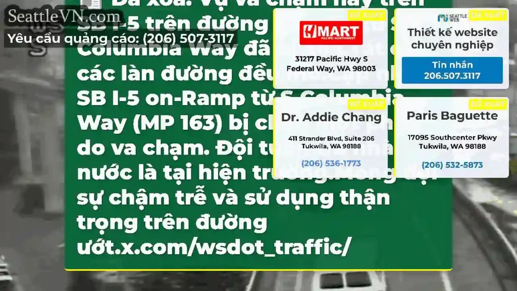 Đã xóa: Vụ va chạm này trên SB I-5 trên đường kéo