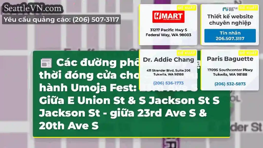 Các đường phố sau đây tạm thời đóng cửa cho cuộc