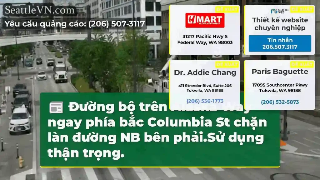 Đường bộ trên Alaska Way ngay phía bắc Columbia
