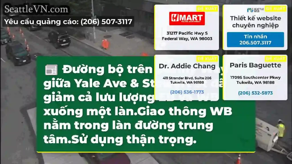 Đường bộ trên Denny Way giữa Yale Ave & Stewart