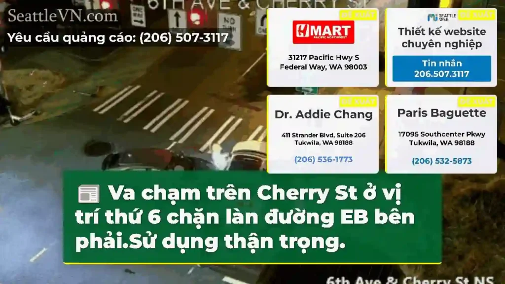 Va chạm trên Cherry St ở vị trí thứ 6 chặn làn