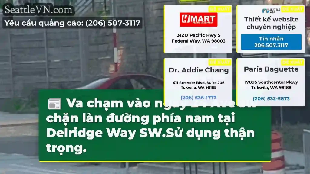 Va chạm vào ngày 24 Ave sw chặn làn đường phía