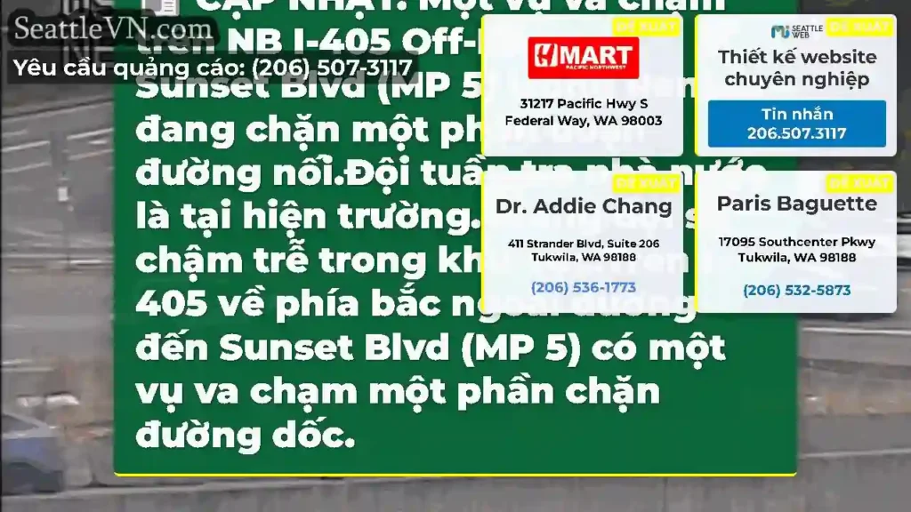 CẬP NHẬT: Một vụ va chạm trên NB I-405 Off-Ramp