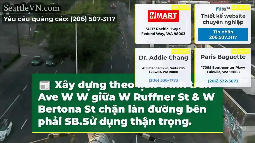 Xây dựng theo lịch trình trên Ave W W giữa W