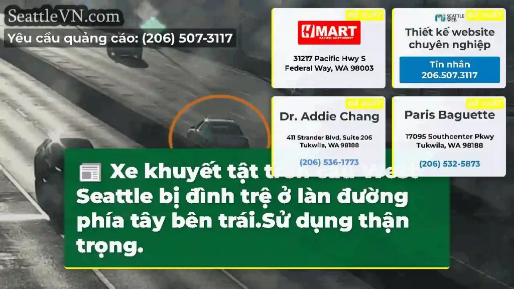 Xe khuyết tật trên cầu West Seattle bị đình trệ ở