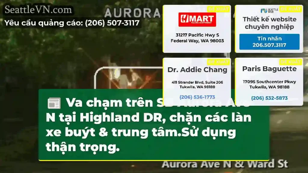 Va chạm trên SB Aurora Ave N tại Highland DR,