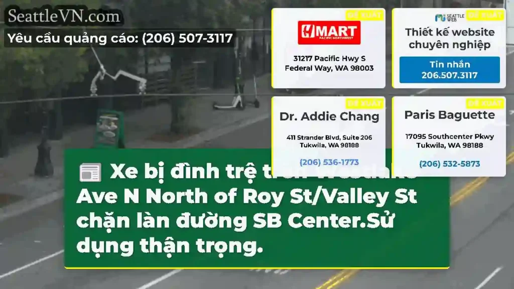 Xe bị đình trệ trên Westlake Ave N North of Roy