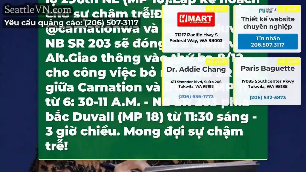 Đội bảo trì đã ra ngoài trên giao thông xen kẽ SR