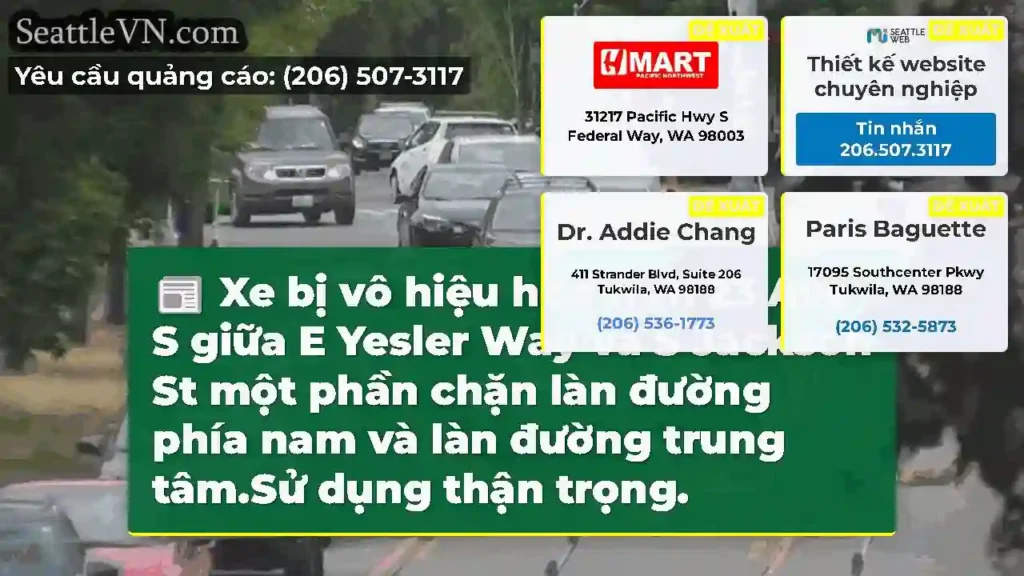 Xe bị vô hiệu hóa trên 23 Ave S giữa E Yesler Way