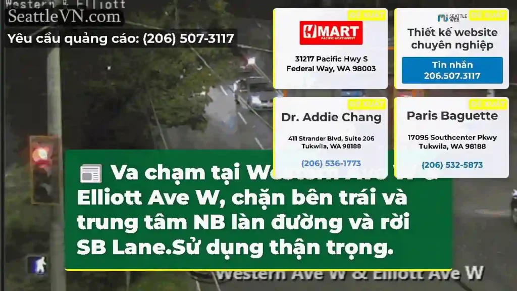 Va chạm tại Western Ave W & Elliott Ave W, chặn