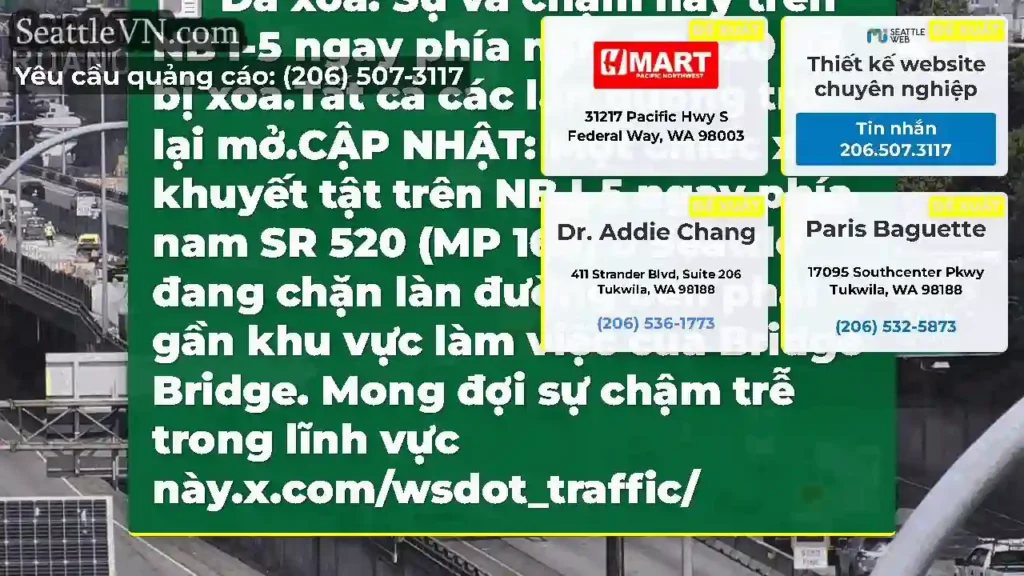 Đã xóa: Sự va chạm này trên NB I-5 ngay phía nam