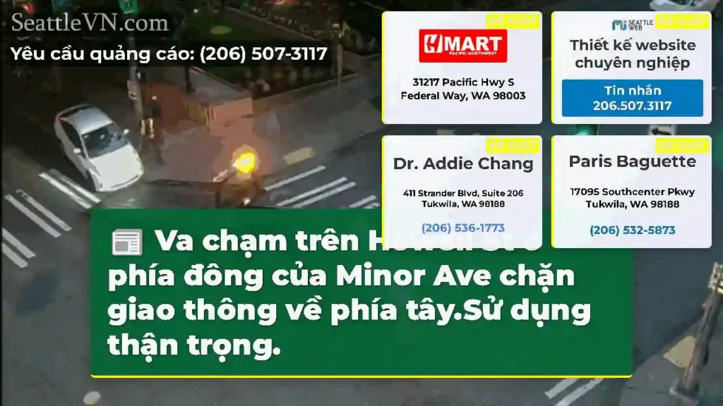 Va chạm trên Howell St ở phía đông của Minor Ave