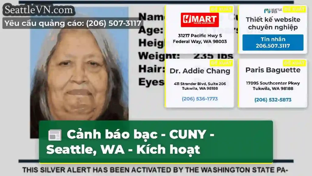 Cảnh báo bạc - CUNY - Seattle, WA - Kích hoạt