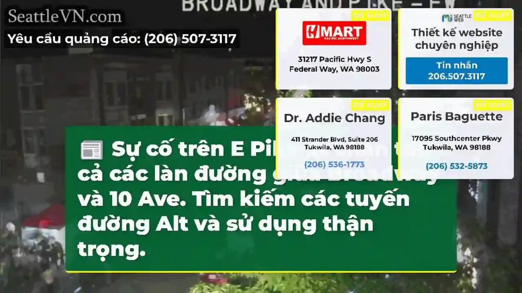 Sự cố trên E Pike St chặn tất cả các làn đường