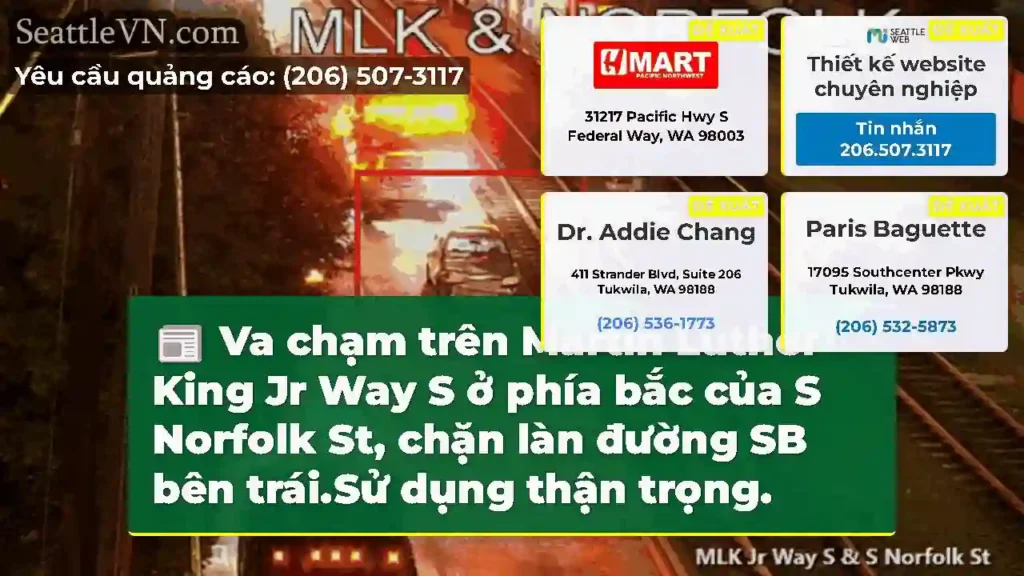 Va chạm trên Martin Luther King Jr Way S ở phía