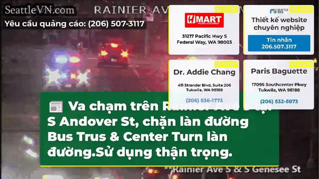 Va chạm trên Rainier Ave s tại S Andover St, chặn