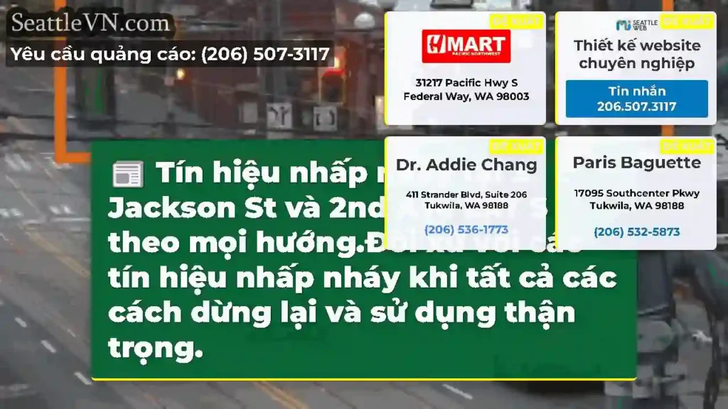 Tín hiệu nhấp nháy tại S Jackson St và 2nd Ave