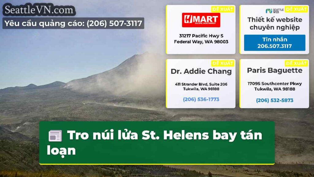 Tro núi lửa St. Helens bay tán loạn