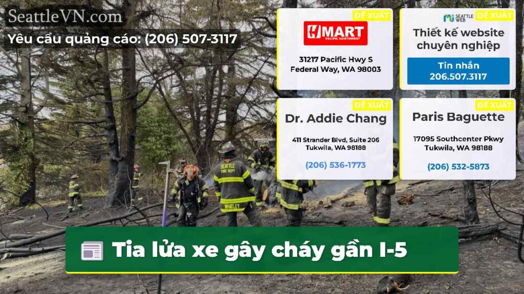Tia lửa xe gây cháy gần I-5