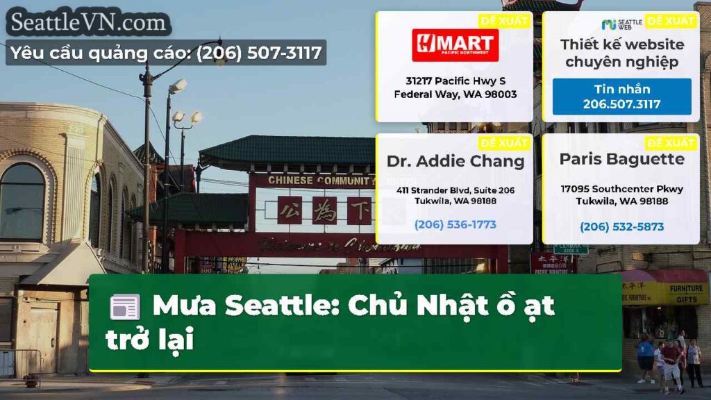 Mưa Seattle: Chủ Nhật ồ ạt trở lại