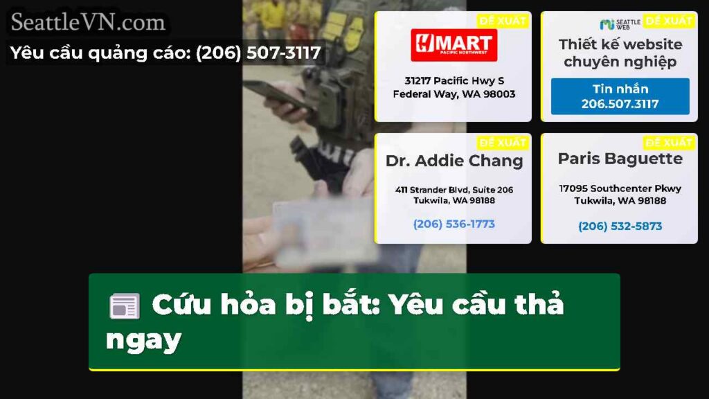 Cứu hỏa bị bắt: Yêu cầu thả ngay