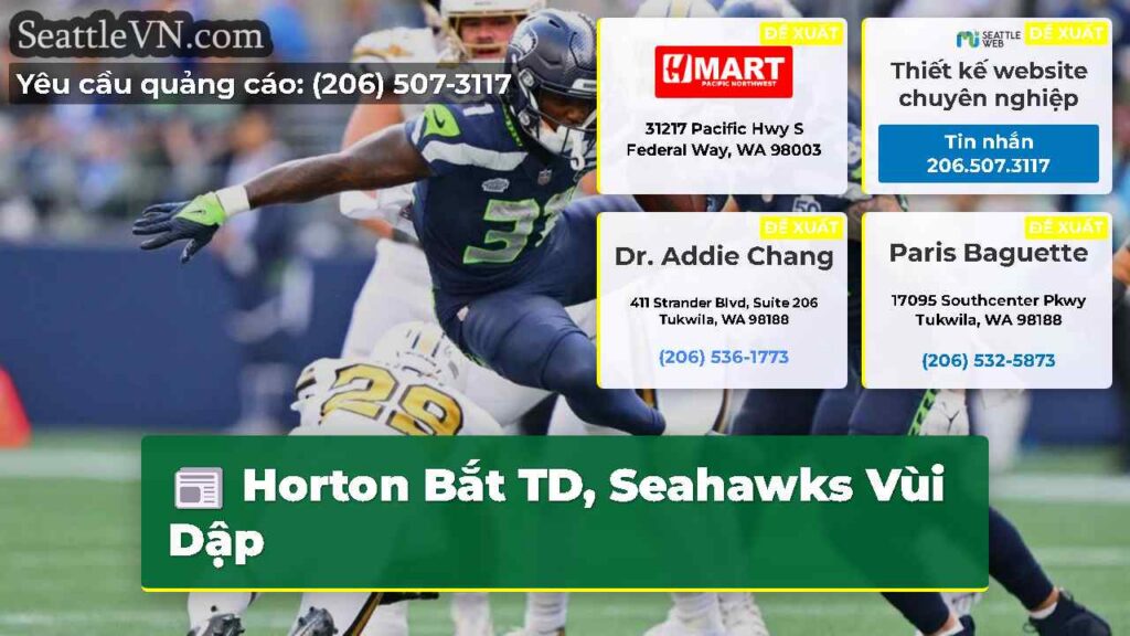 Horton Bắt TD, Seahawks Vùi Dập