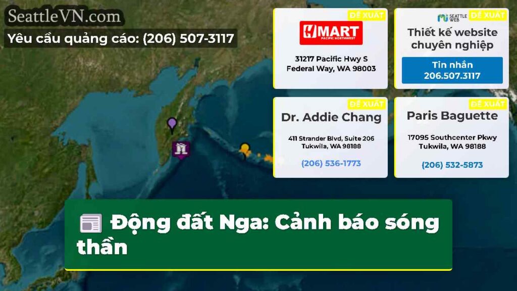 Động đất Nga: Cảnh báo sóng thần