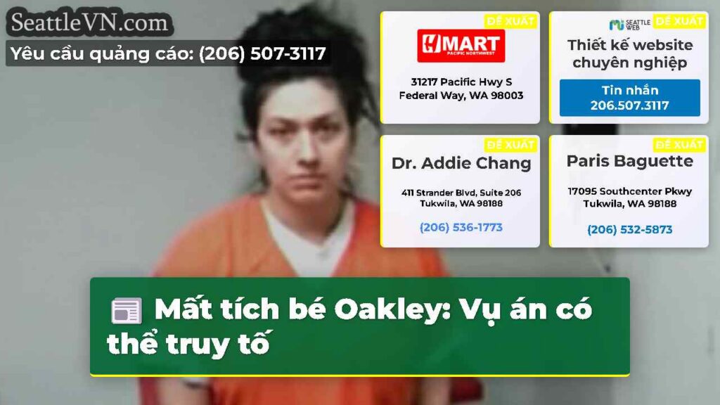 Mất tích bé Oakley: Vụ án có thể truy tố