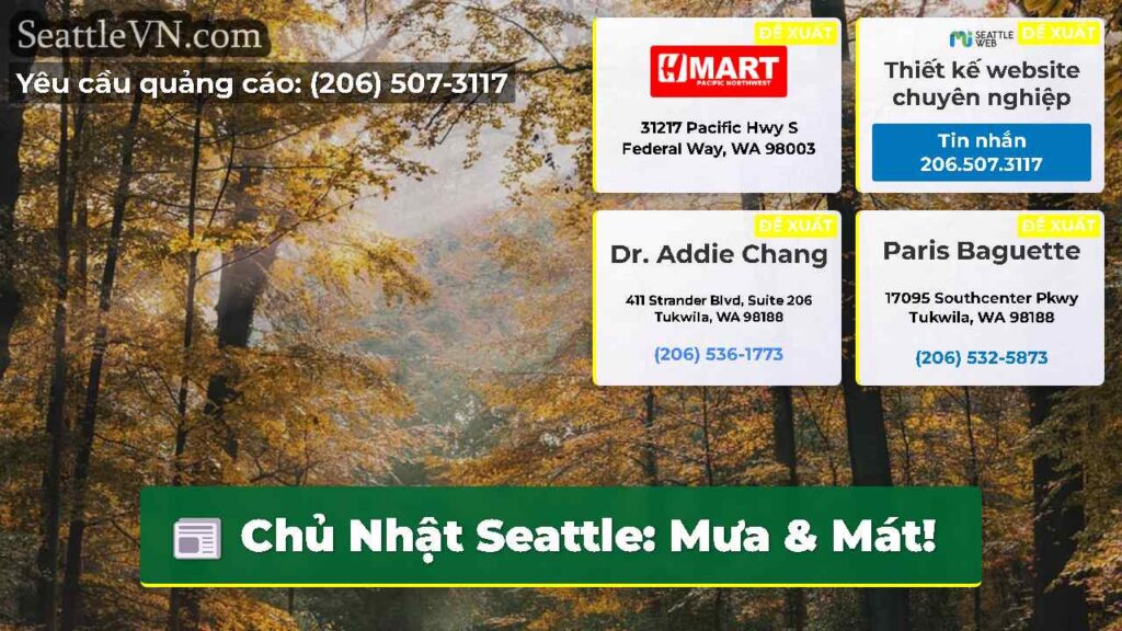 Chủ Nhật Seattle: Mưa & Mát!