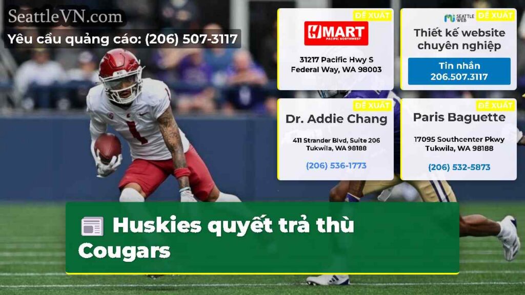 Huskies quyết trả thù Cougars