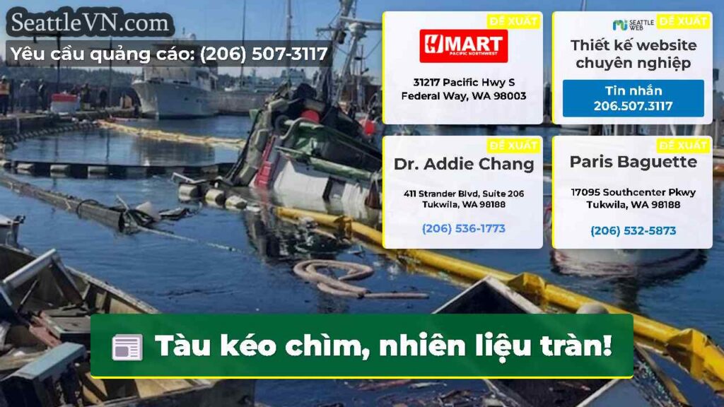 Tàu kéo chìm, nhiên liệu tràn!