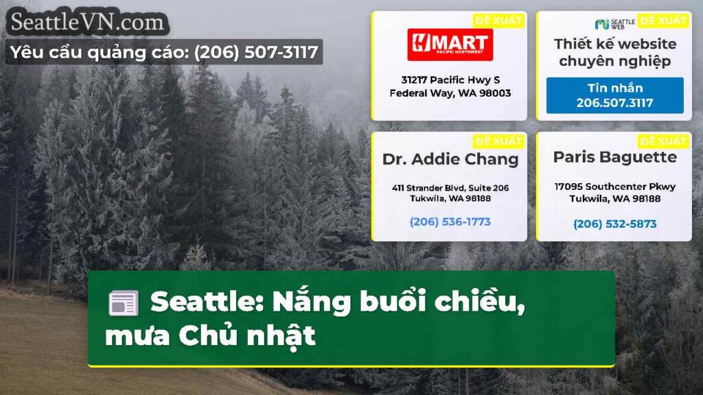 Seattle: Nắng buổi chiều, mưa Chủ nhật