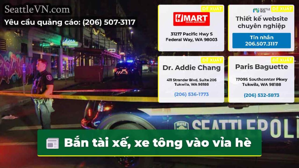 Bắn tài xế, xe tông vào vỉa hè