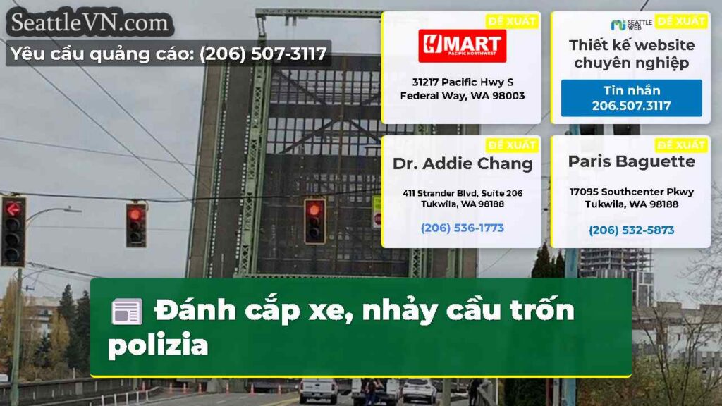 Đánh cắp xe, nhảy cầu trốn polizia