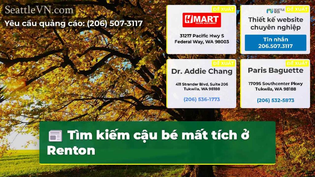 Tìm kiếm cậu bé mất tích ở Renton