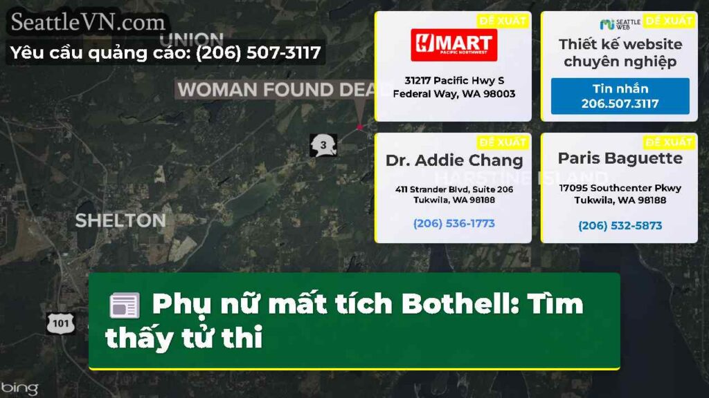Phụ nữ mất tích Bothell: Tìm thấy tử thi