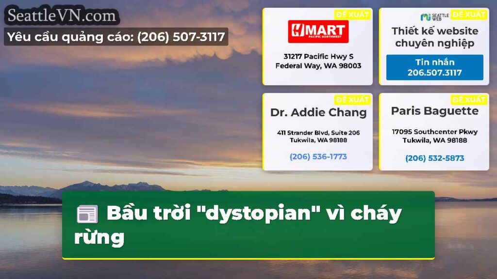 Bầu trời "dystopian" vì cháy rừng