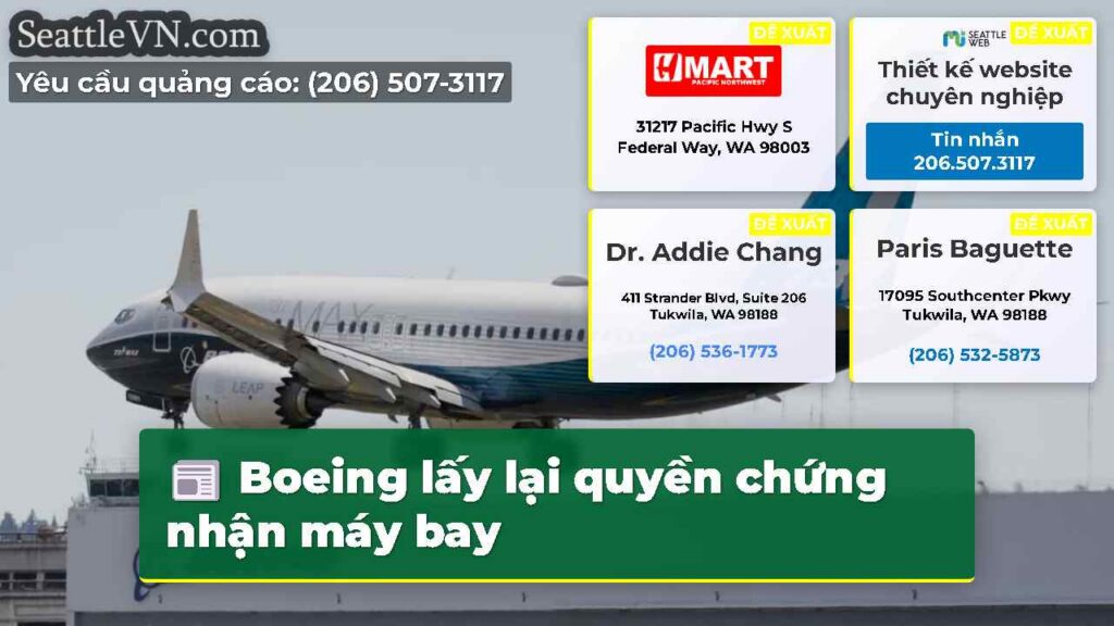 Boeing lấy lại quyền chứng nhận máy bay