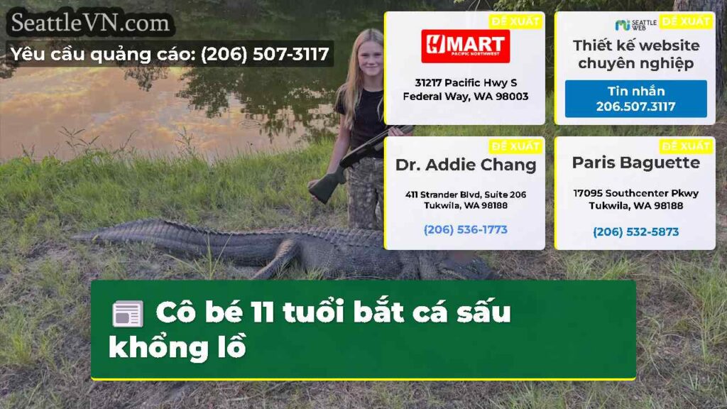 Cô bé 11 tuổi bắt cá sấu khổng lồ