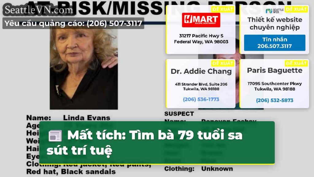 Mất tích: Tìm bà 79 tuổi sa sút trí tuệ