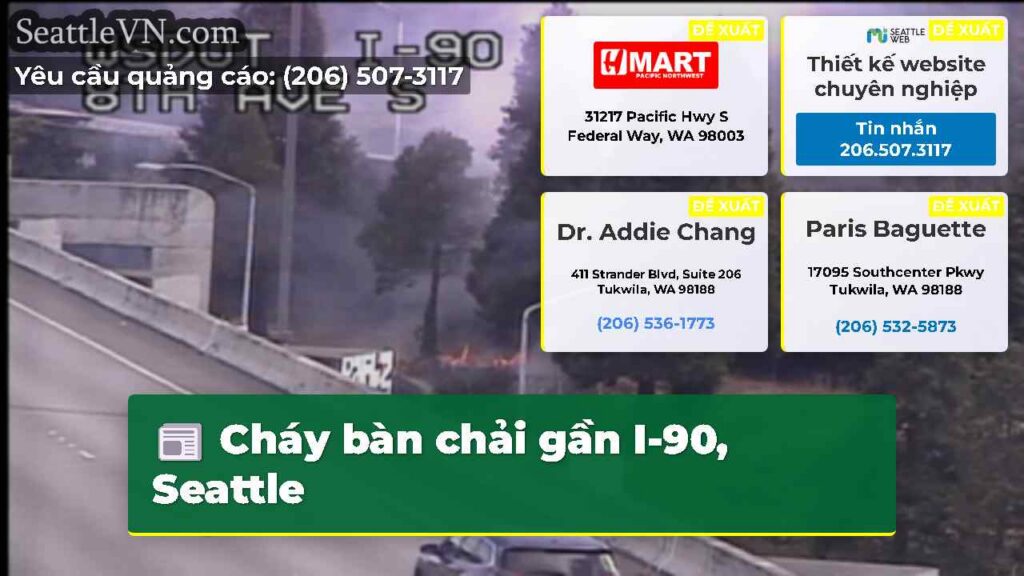 Cháy bàn chải gần I-90, Seattle