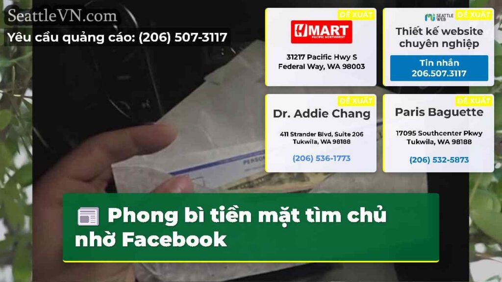 Phong bì tiền mặt tìm chủ nhờ Facebook