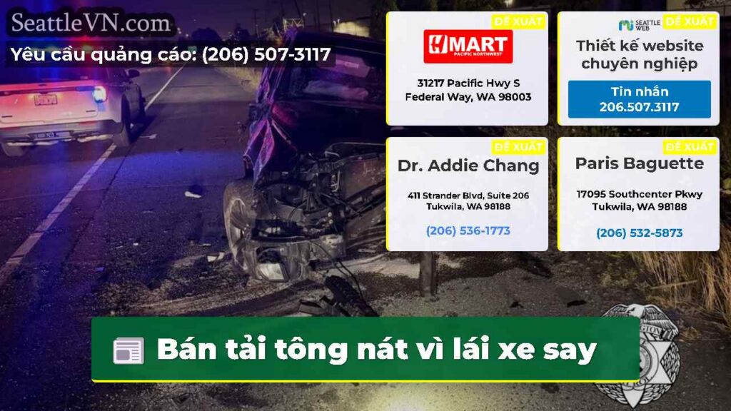 Bán tải tông nát vì lái xe say