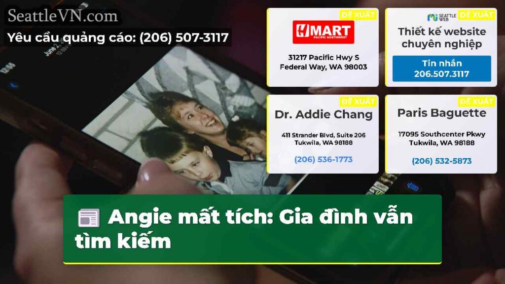 Angie mất tích: Gia đình vẫn tìm kiếm