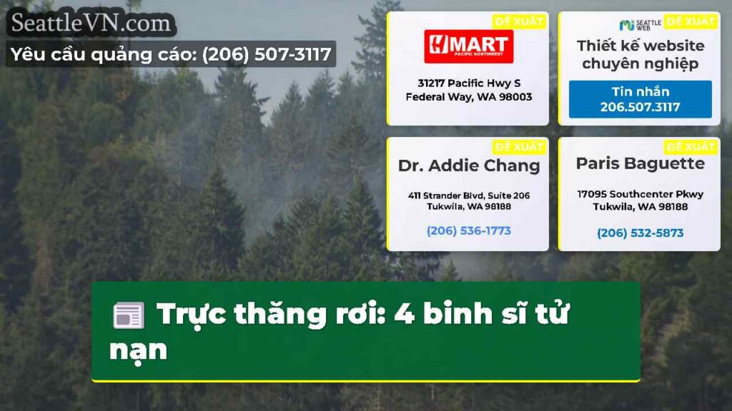 Trực thăng rơi: 4 binh sĩ tử nạn