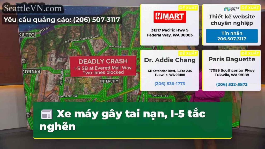 Xe máy gây tai nạn, I-5 tắc nghẽn