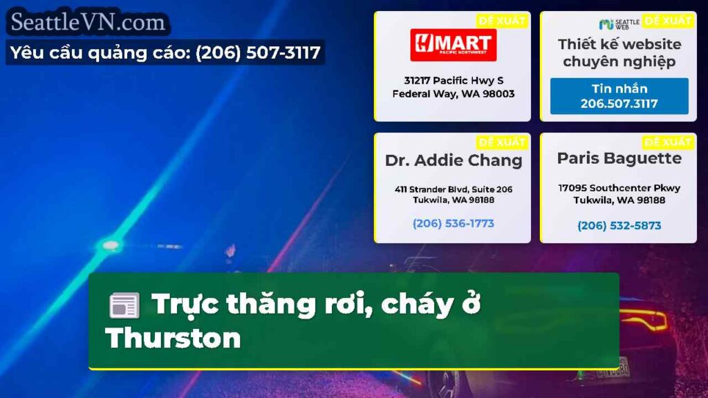 Trực thăng rơi, cháy ở Thurston