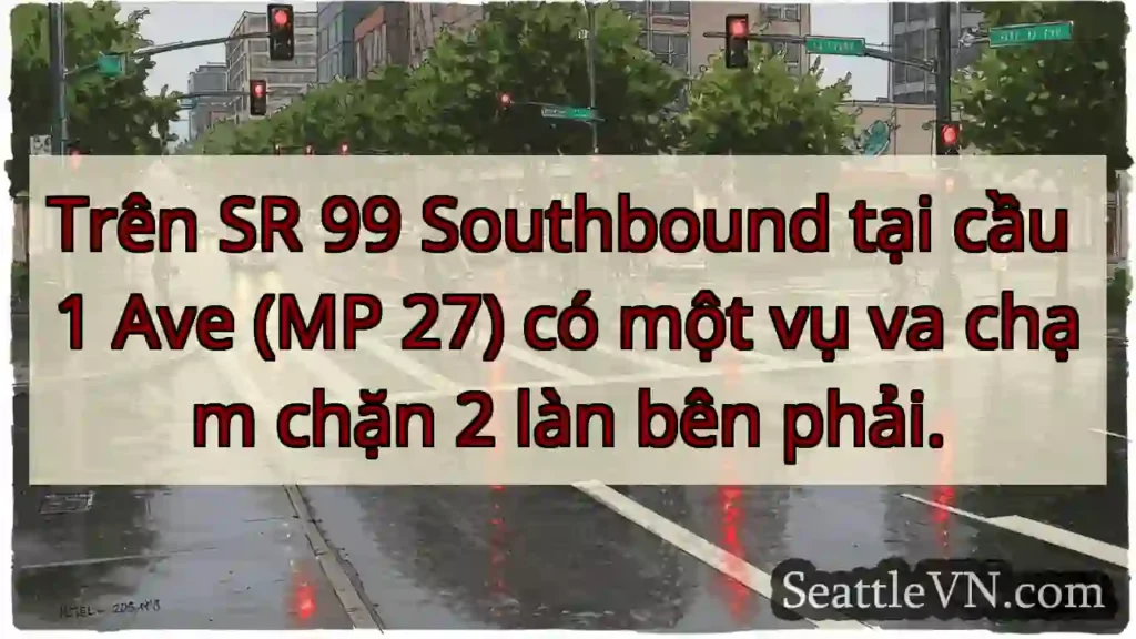 Trên SR 99 Southbound tại cầu 1 Ave (MP 27) có