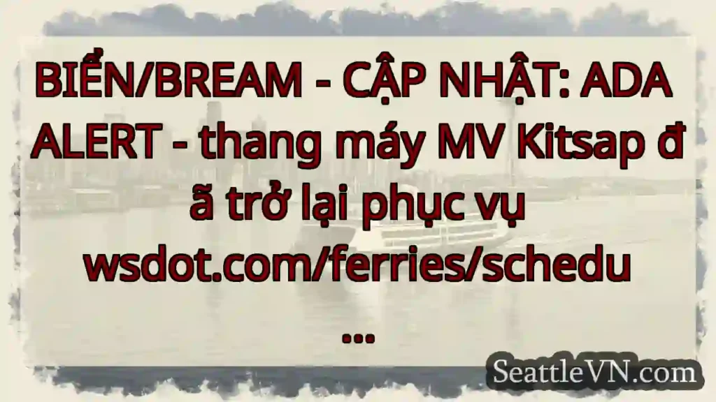 BIỂN/BREAM - CẬP NHẬT: ADA ALERT - thang máy MV